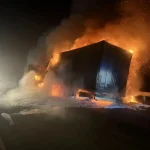 В районе Калмыкии потушили грузовик